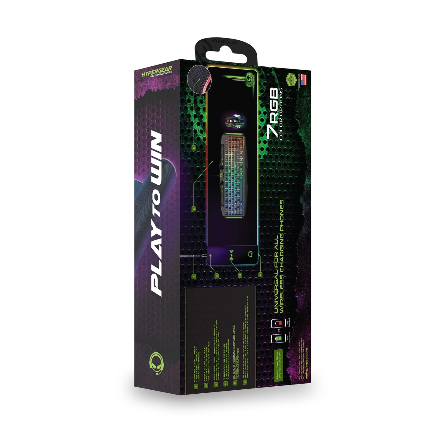 Battle Charge Wireless Gaming Mouse Pad with Integrated Wireless Charging Technology