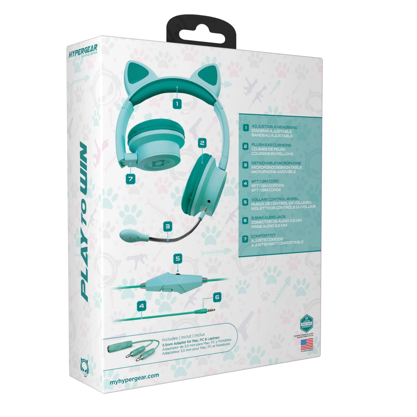 Hypergear Kombat Kitty Gaming Headset with Detachable Microphone