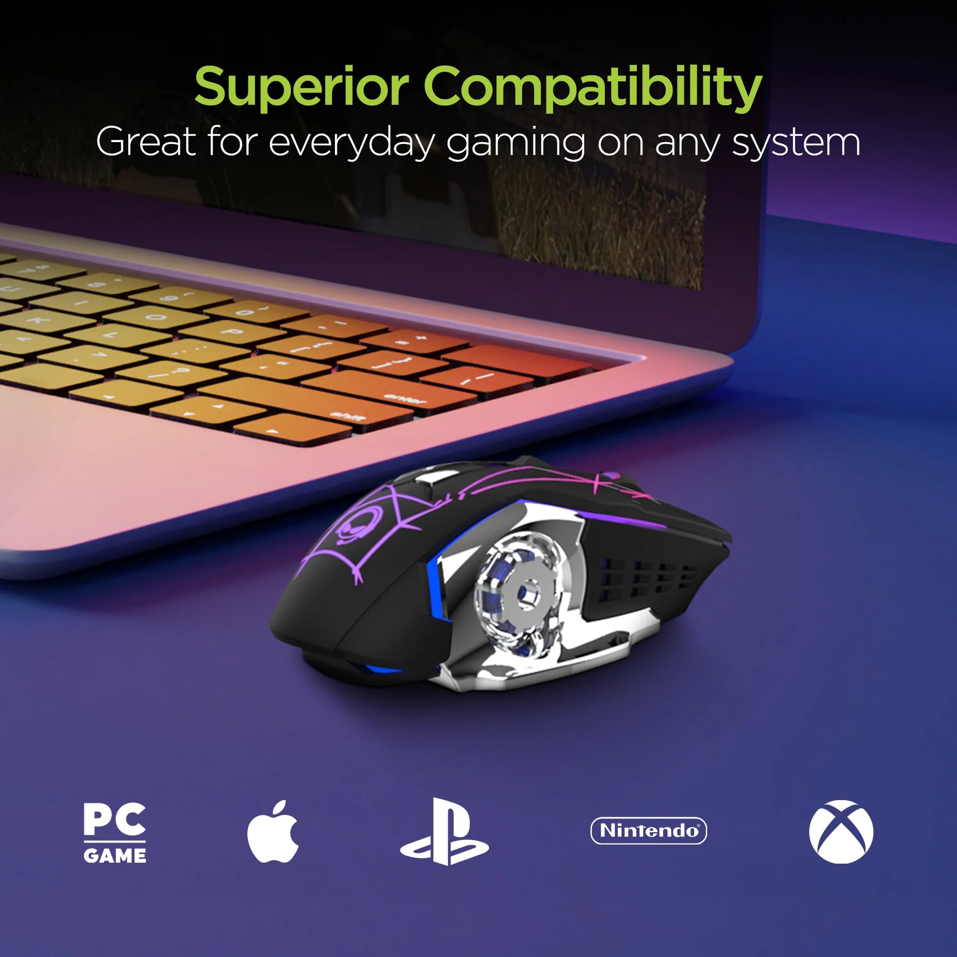 Chromium Wireless Gaming Mouse for Extended Gaming Sessions