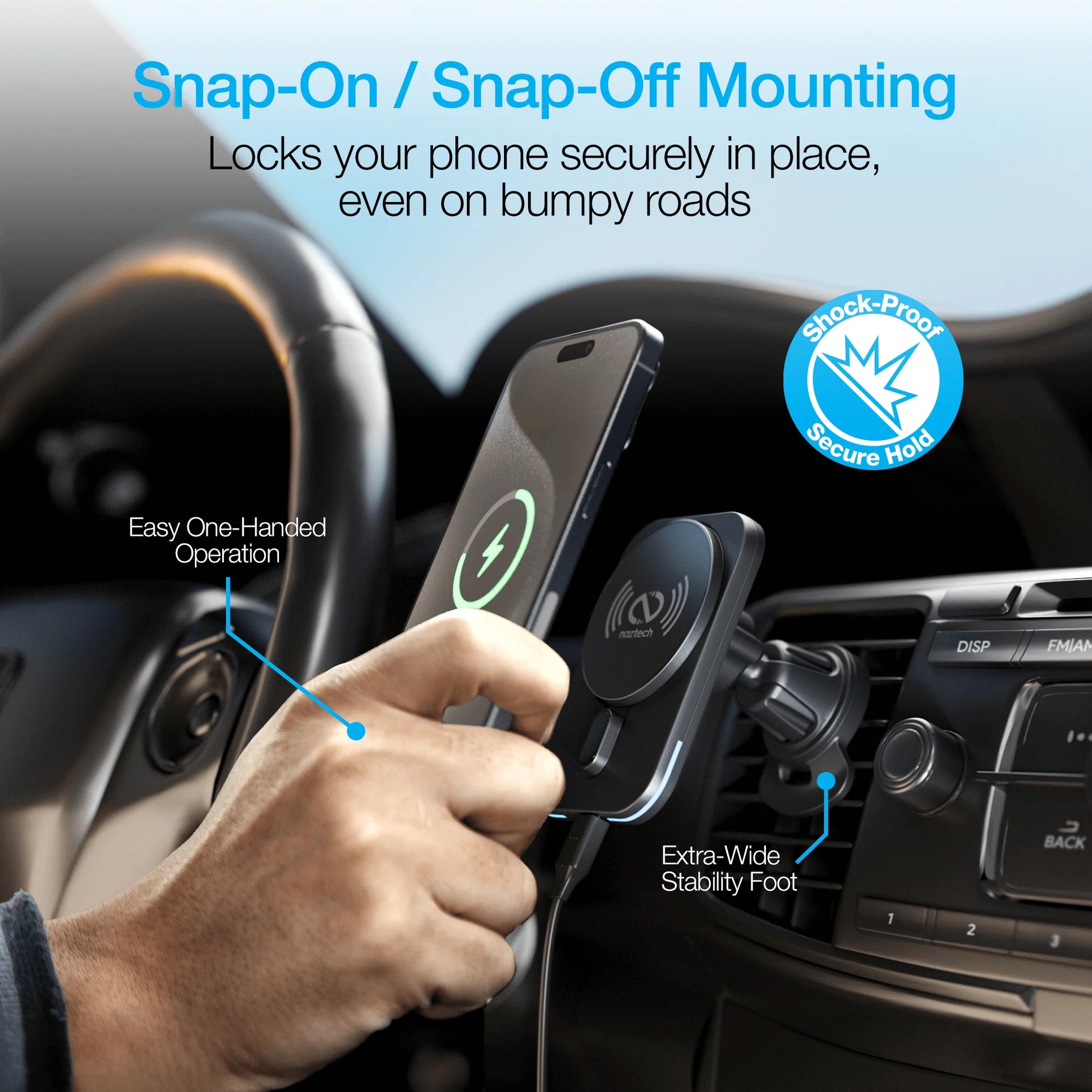 Maglock CAR 15W Magnetic Wireless Fast Charging Vent Mount with Qi2 Technology