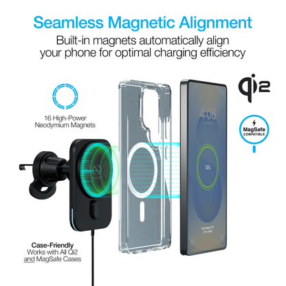 Maglock CAR 15W Magnetic Wireless Fast Charging Vent Mount with Qi2 Technology