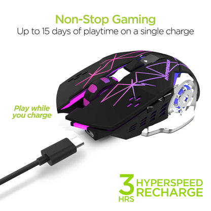 Chromium Wireless Gaming Mouse for Extended Gaming Sessions