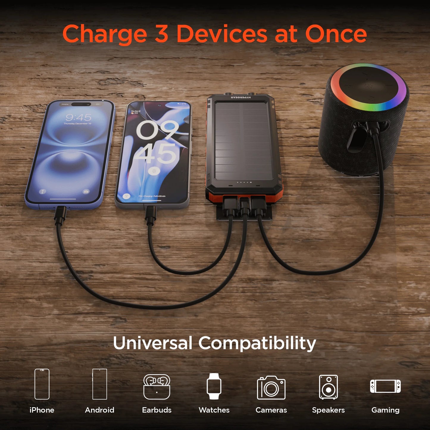 Hypergear Solpro 10K Fast Charge 10,000mAh PD Solar Power Bank