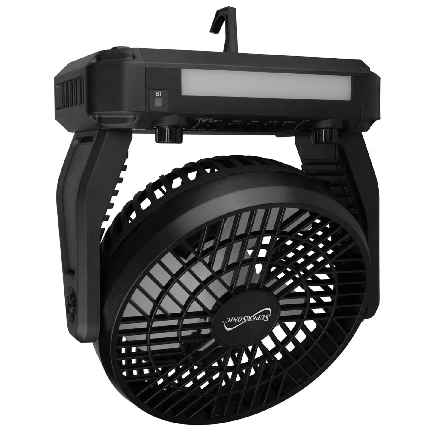 Solar-Powered Bluetooth Speaker with FM Radio, LED Flashlight, and Fan