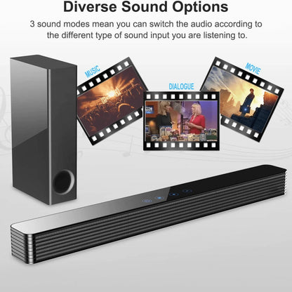 Black Mamba Series 25-Inch 120W Bluetooth Sound Bar with Subwoofer