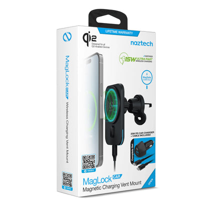 Maglock CAR 15W Magnetic Wireless Fast Charging Vent Mount with Qi2 Technology