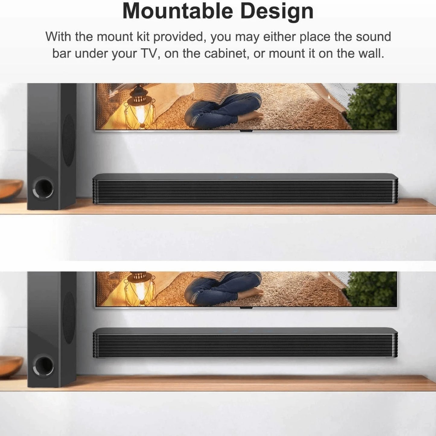 Black Mamba Series 25-Inch 120W Bluetooth Sound Bar with Subwoofer