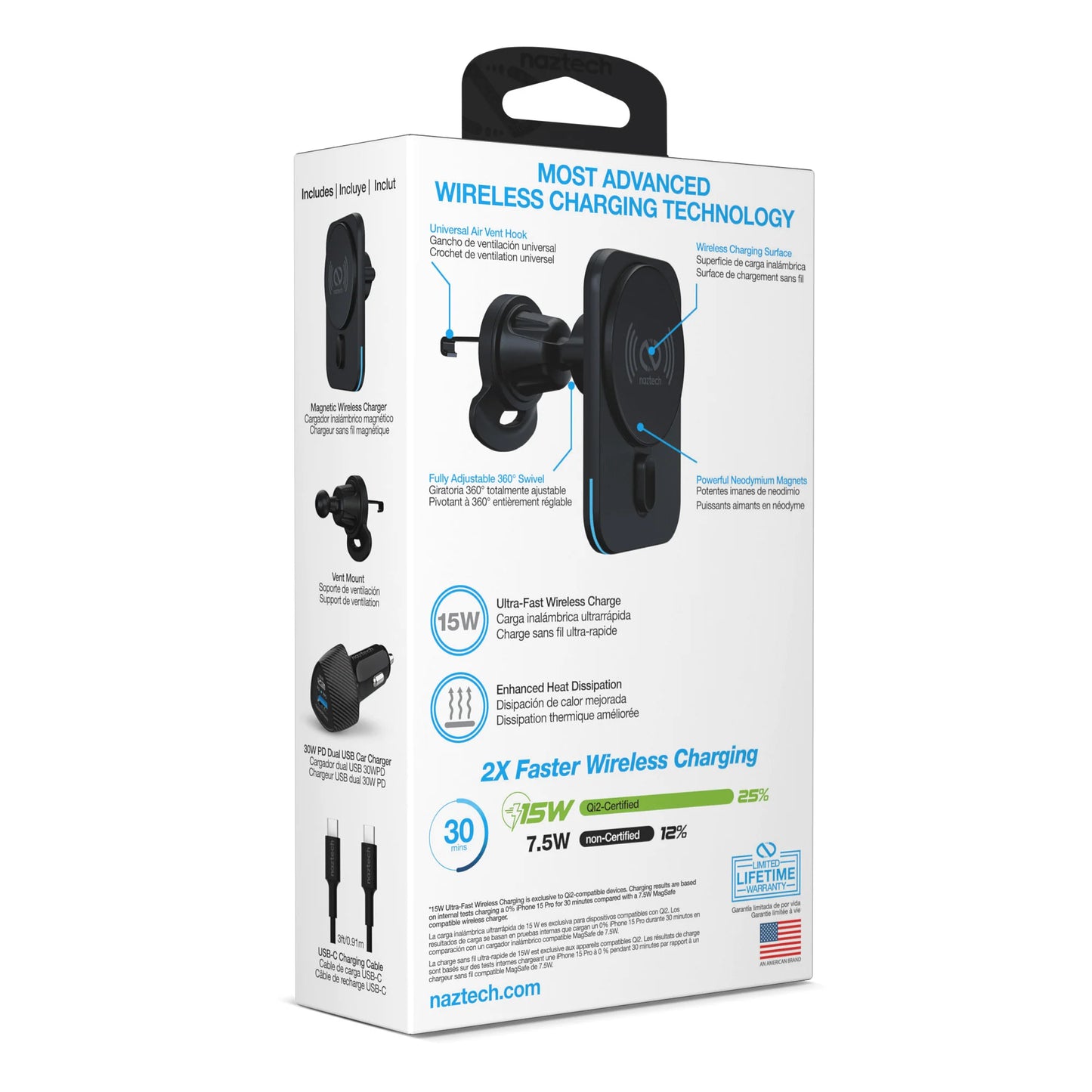 Maglock CAR 15W Magnetic Wireless Fast Charging Vent Mount with Qi2 Technology