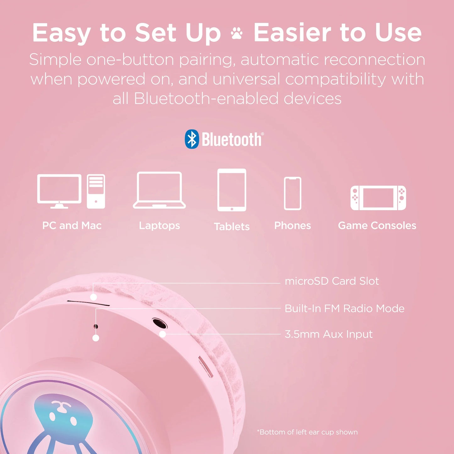 Bunny Tracks Wireless Illuminated Headphones