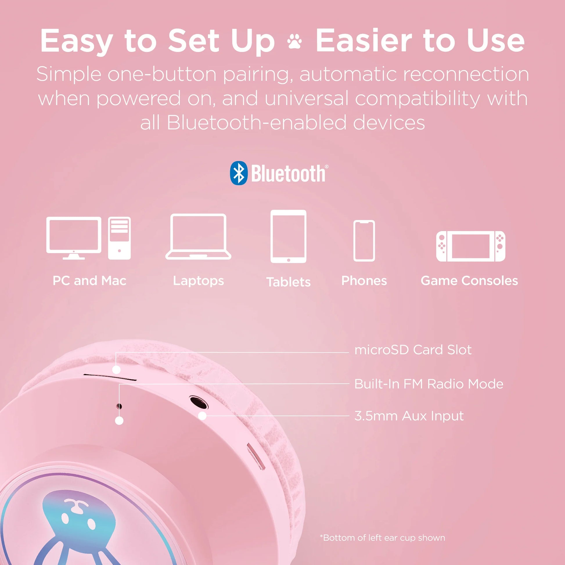 Bunny Tracks Wireless Illuminated Headphones