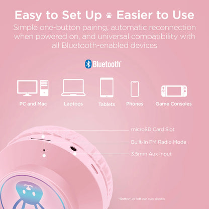 Bunny Tracks Wireless Illuminated Headphones