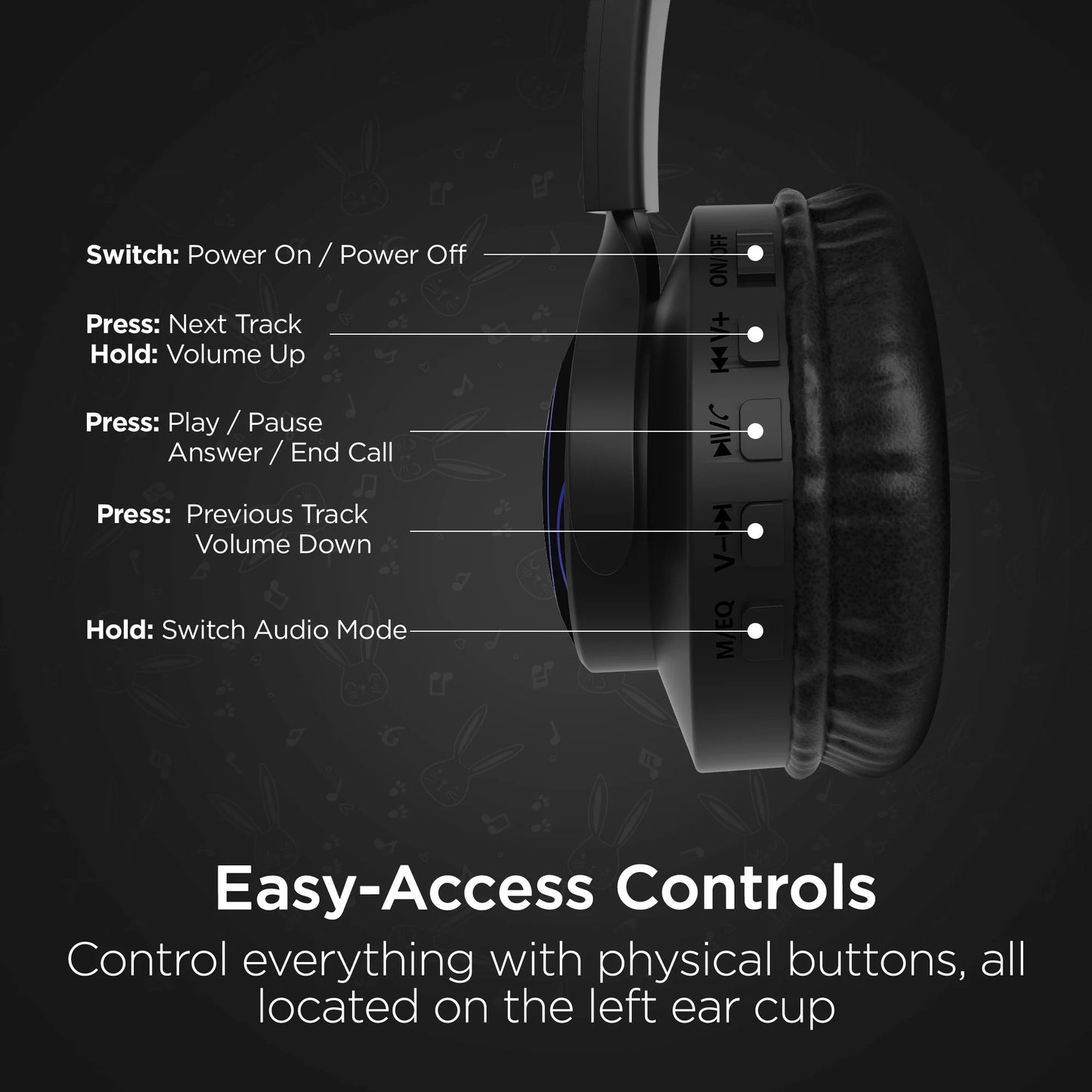 Bunny Tracks Wireless Illuminated Headphones