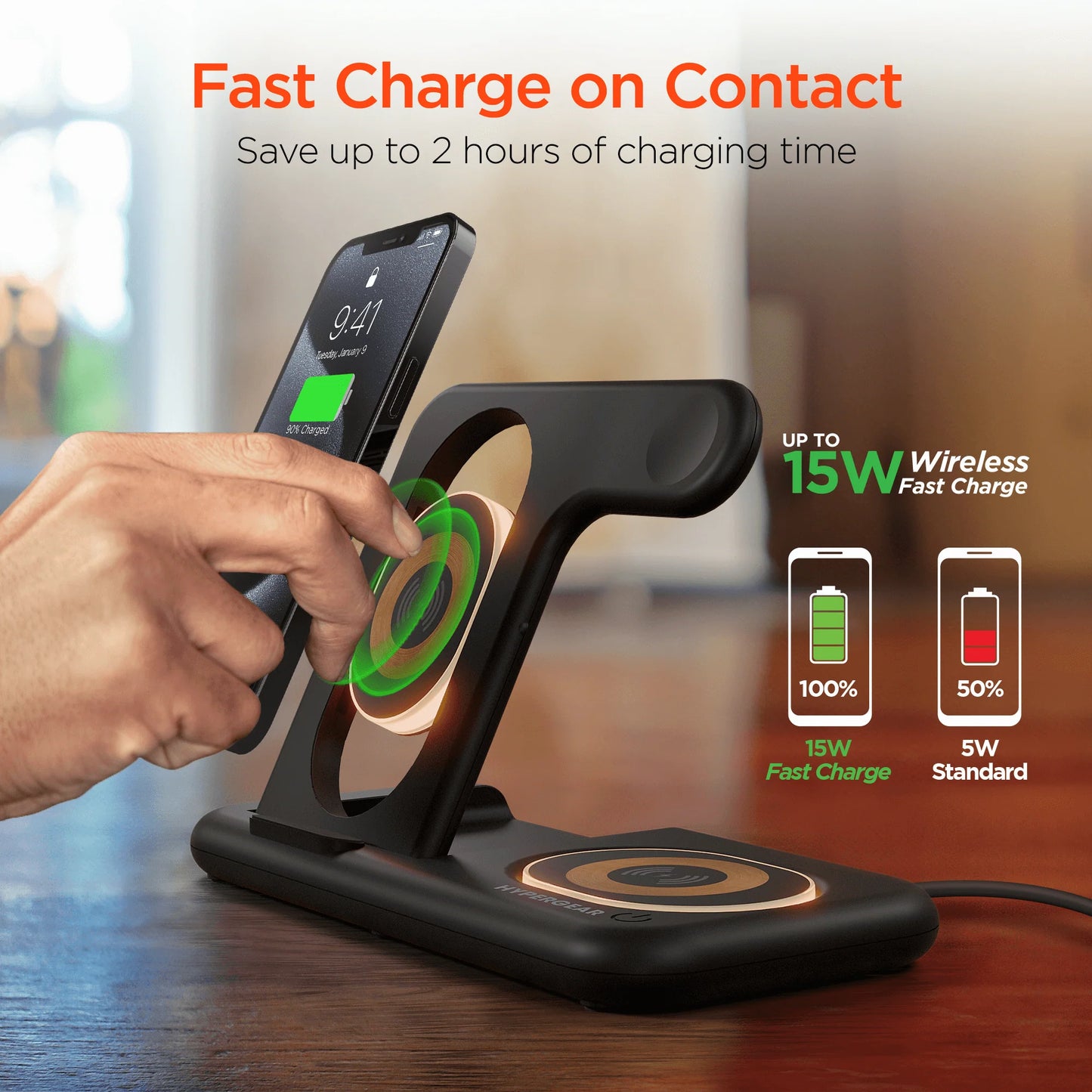 4-in-1 Wireless Charging Station for Apple iPhone, Airpods & Watch
