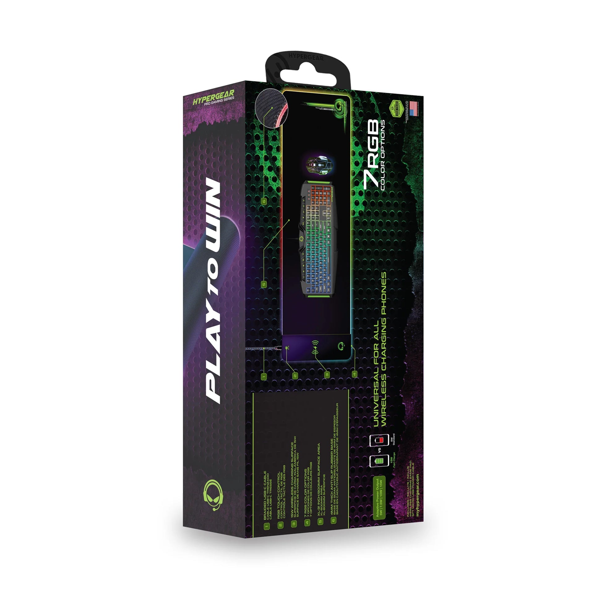 Battle Charge Wireless Gaming Mouse Pad with Integrated Wireless Charging Technology