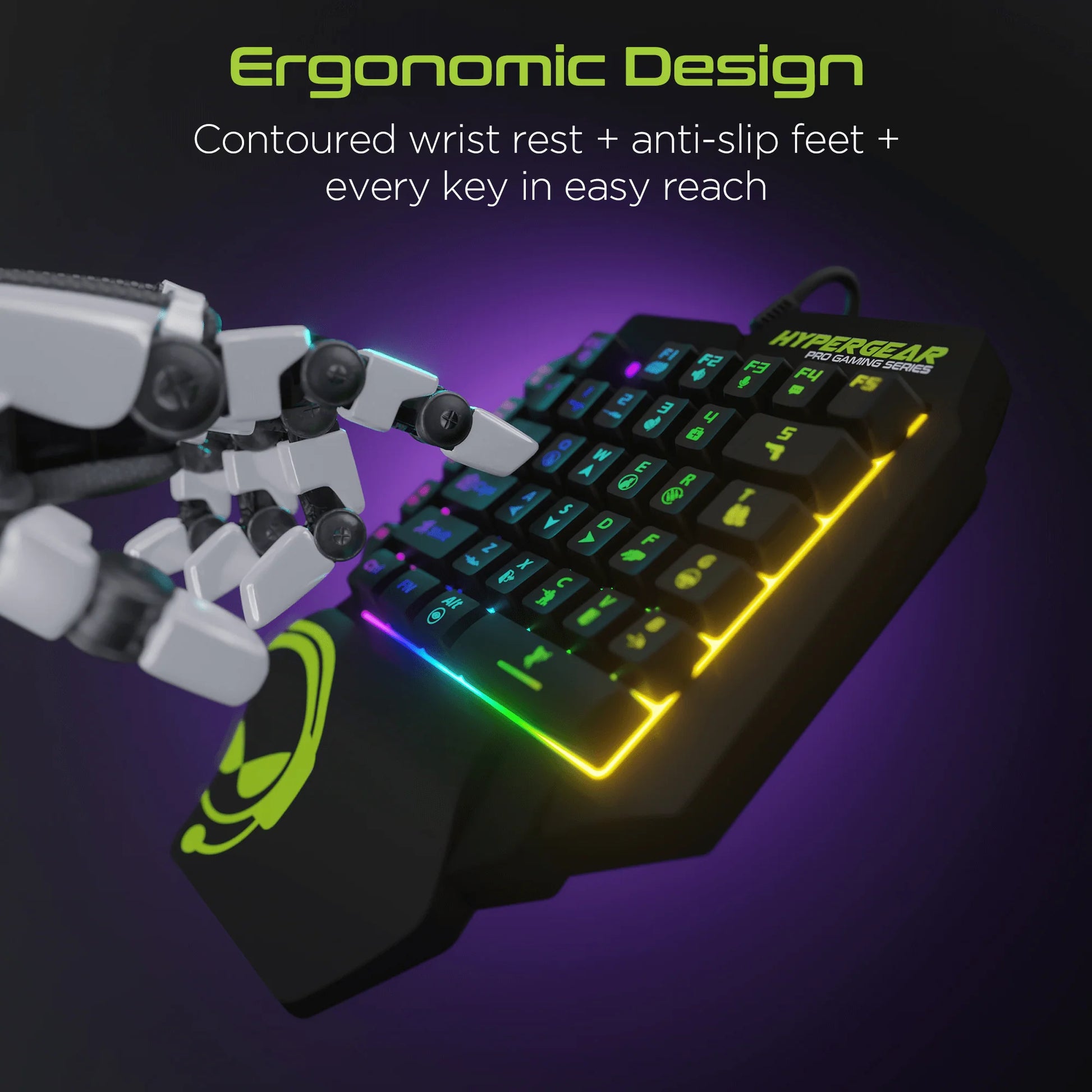 Hypergear Keyvictory Ergonomic One-Handed Gaming Keypad