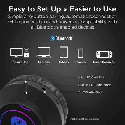 Bunny Tracks Wireless Illuminated Headphones