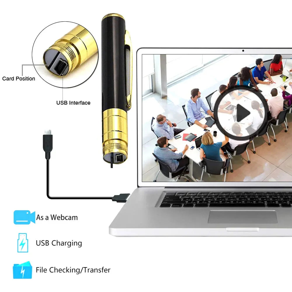 Miniature Pen Camera - 1080P HD Hidden Audio Video Recorder for Security Use