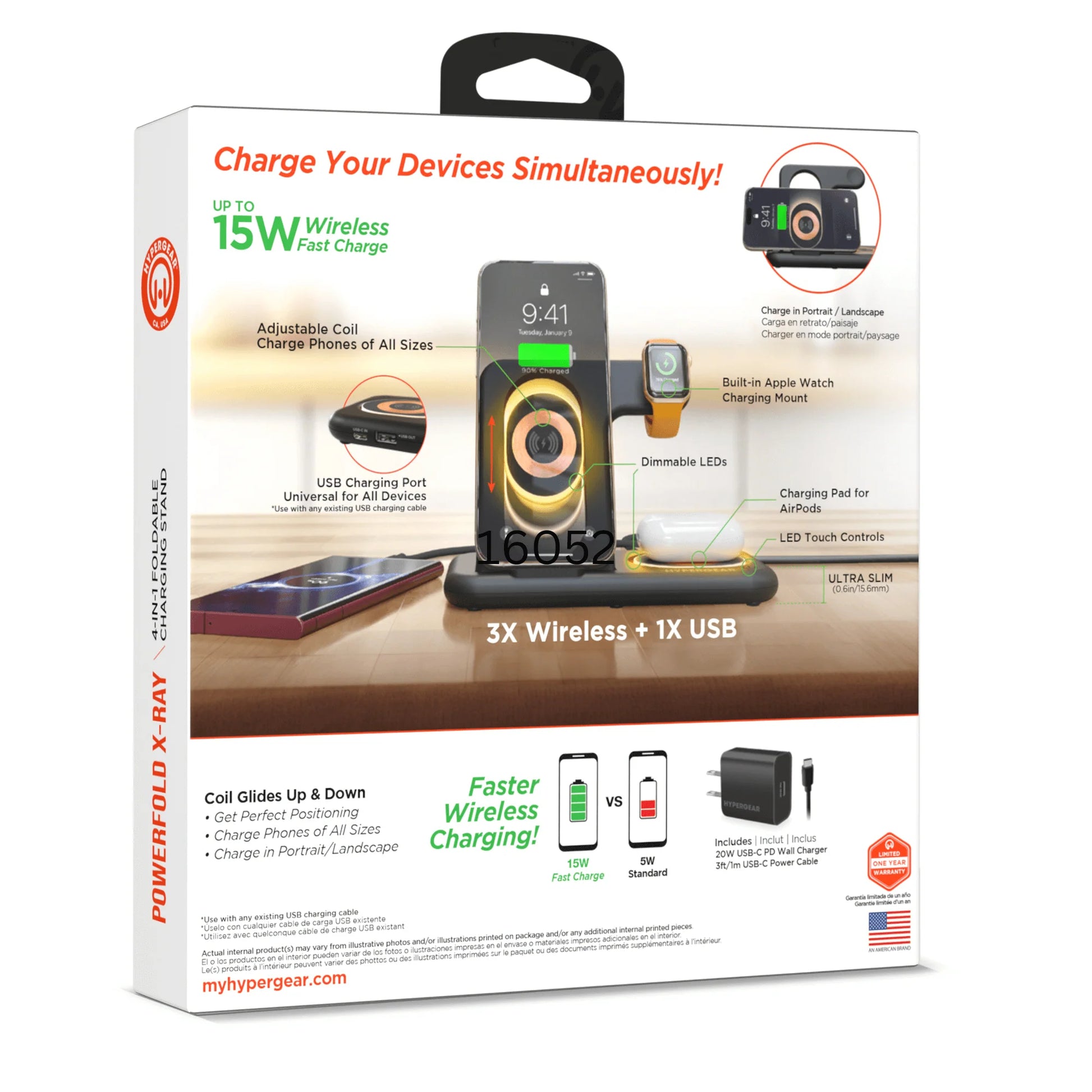 4-in-1 Wireless Charging Station for Apple iPhone, Airpods & Watch