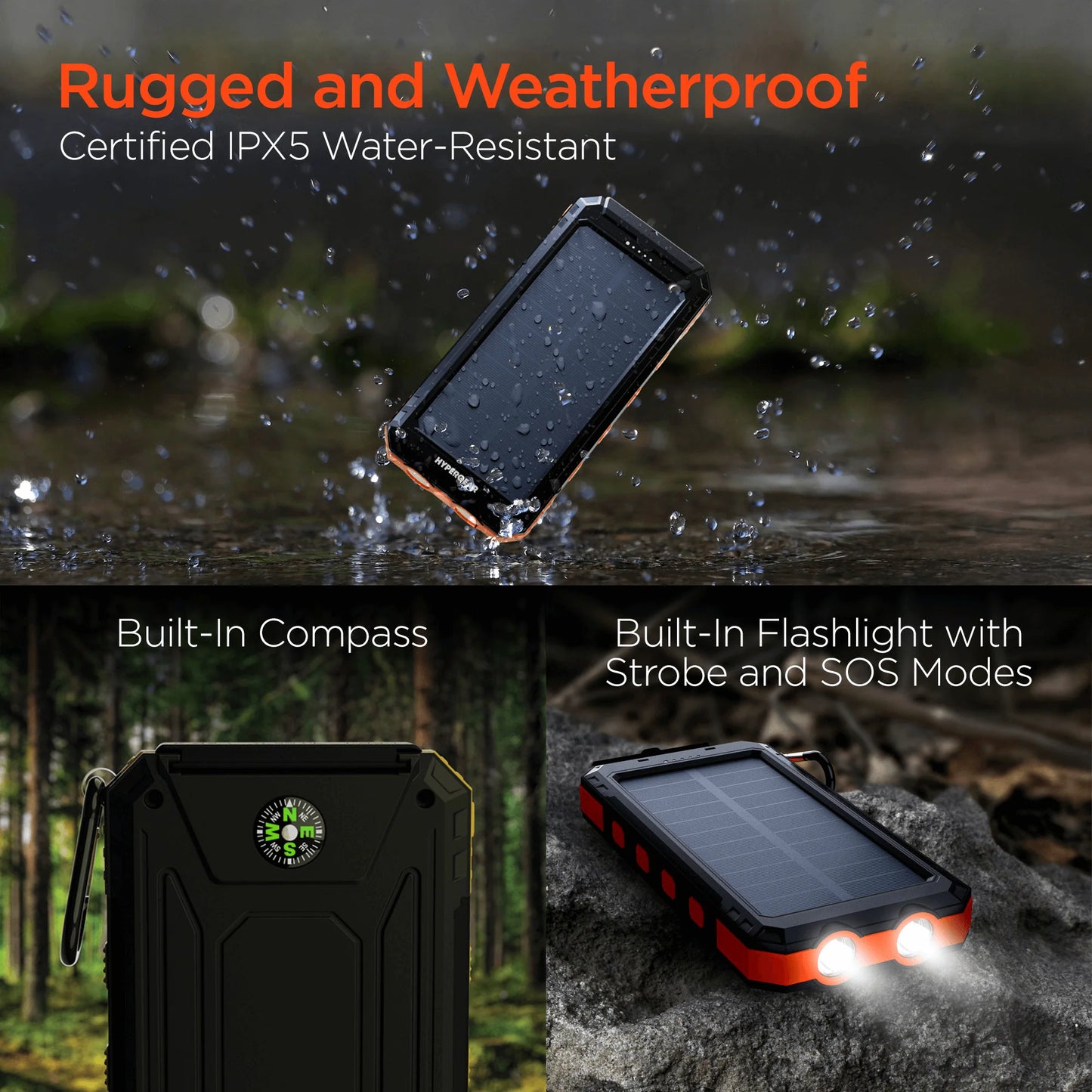Hypergear Solpro 10K Fast Charge 10,000mAh PD Solar Power Bank