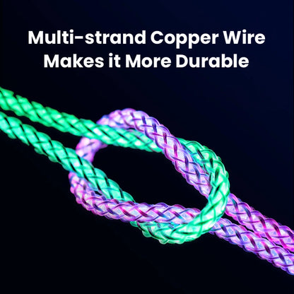 Experience Lightning Fast Charging with Our RGB Breathing Light USB-C Cable - Perfect for iPhone, Samsung, and Huawei!