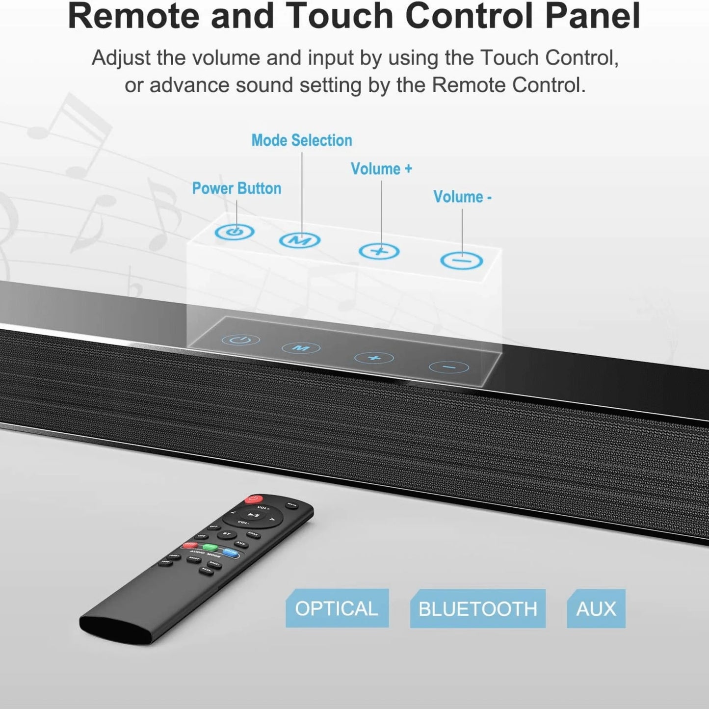 Black Mamba Series 25-Inch 120W Bluetooth Sound Bar with Subwoofer