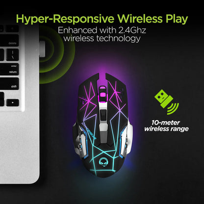 Chromium Wireless Gaming Mouse for Extended Gaming Sessions