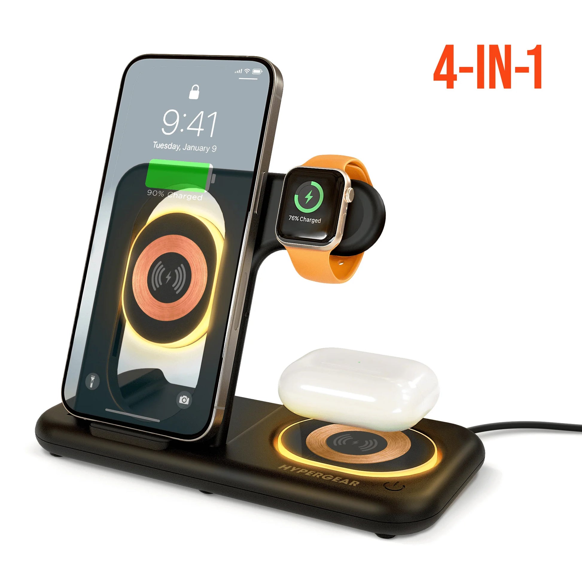 4-in-1 Wireless Charging Station for Apple iPhone, Airpods & Watch