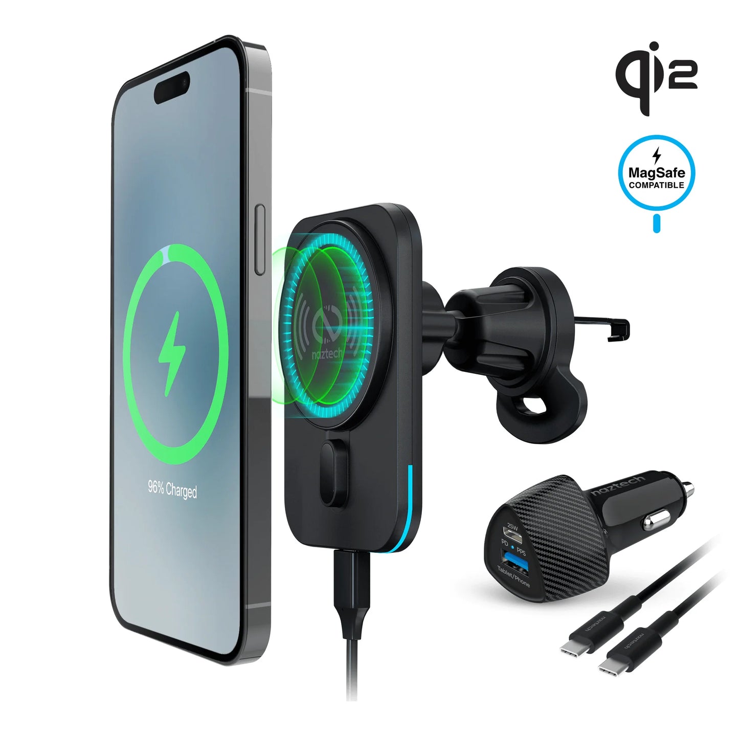Maglock CAR 15W Magnetic Wireless Fast Charging Vent Mount with Qi2 Technology