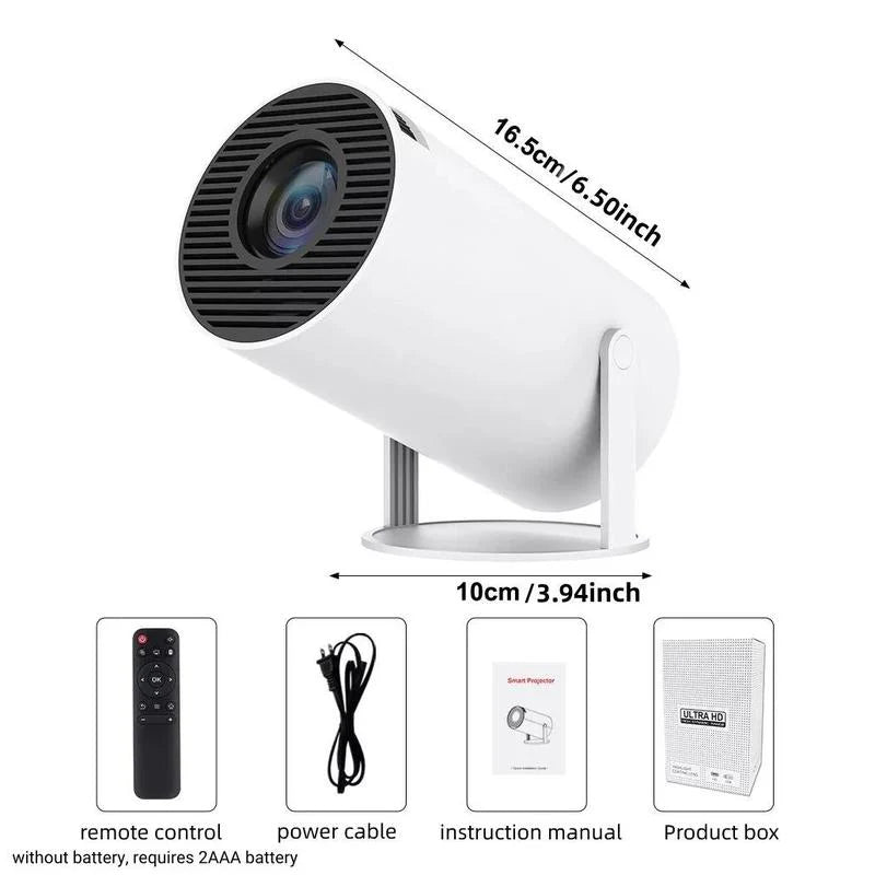 Portable Android WiFi Bluetooth-Compatible Projector with Remote Control