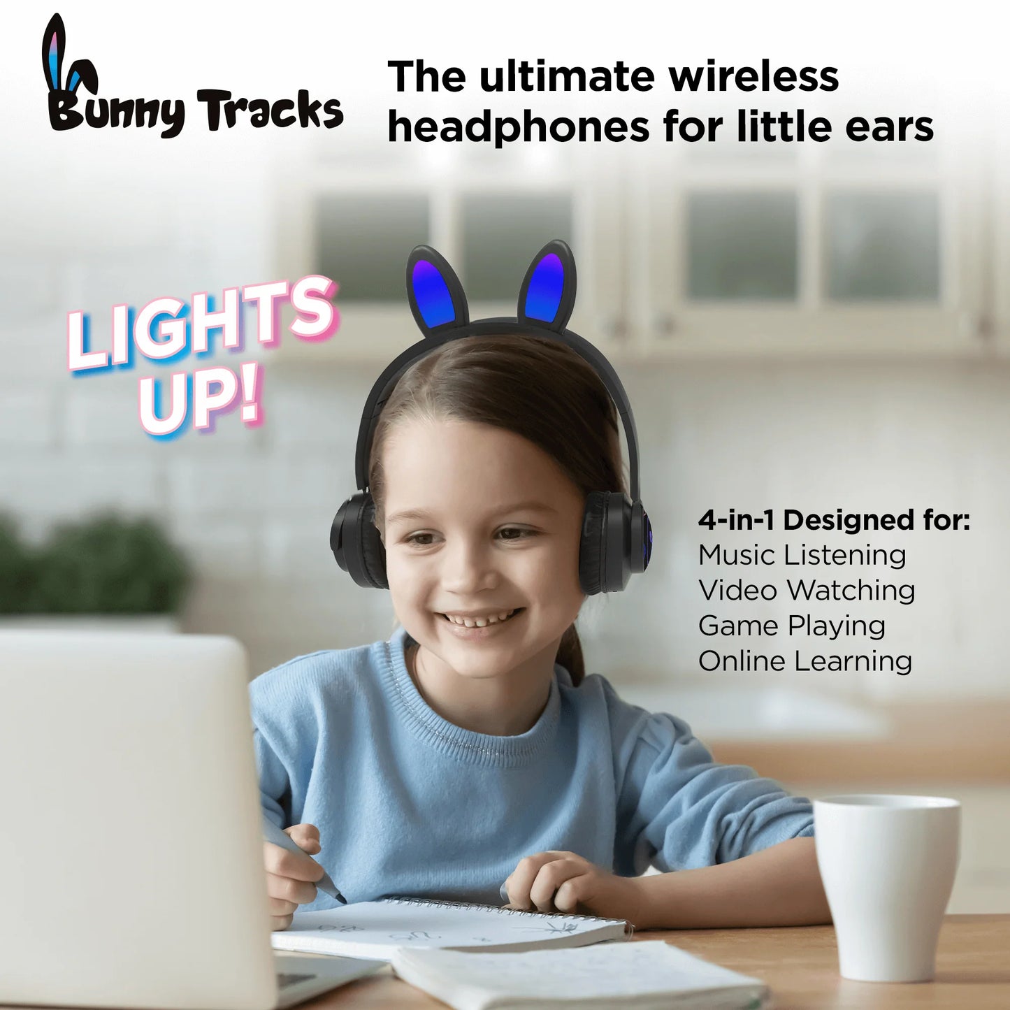 Bunny Tracks Wireless Illuminated Headphones