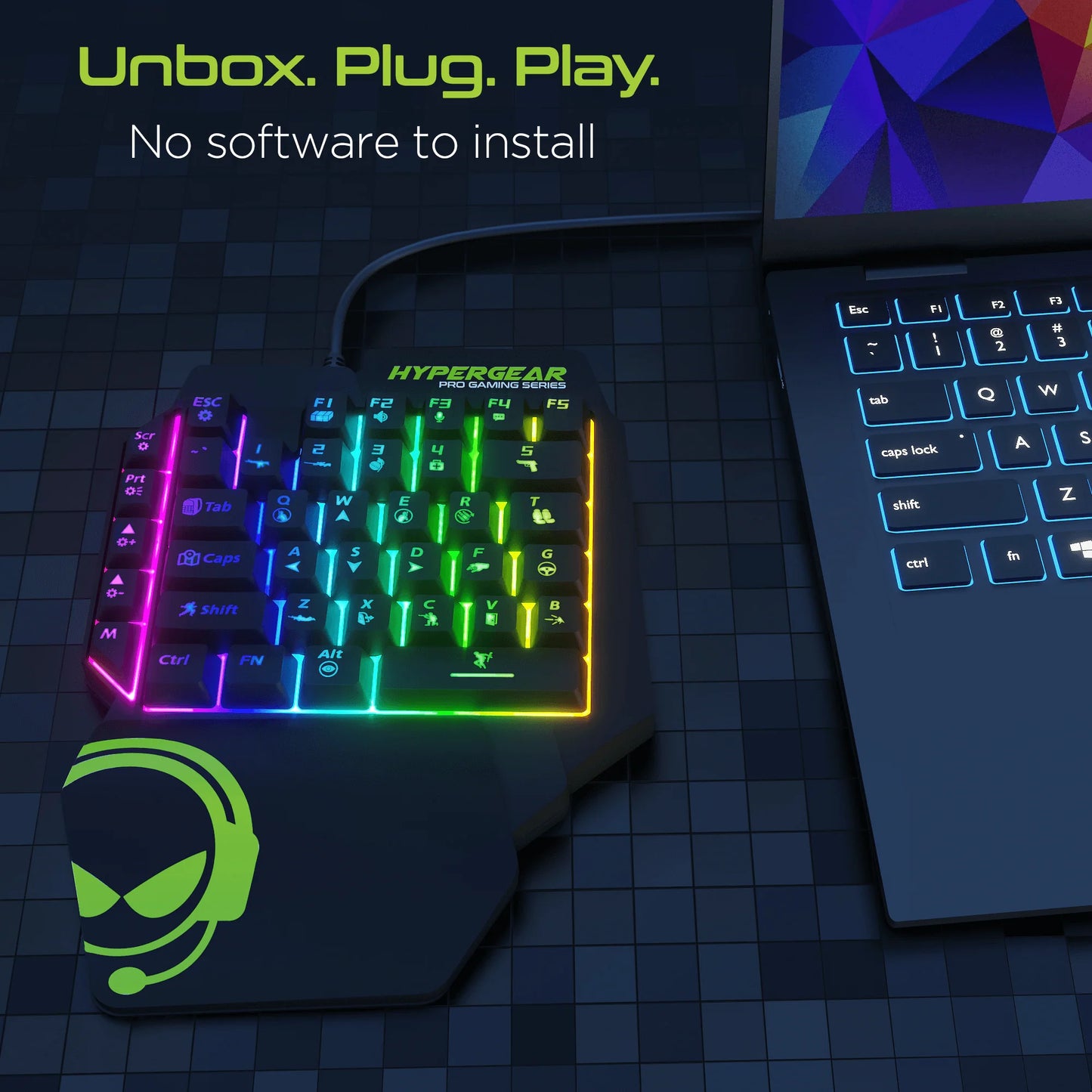 Hypergear Keyvictory Ergonomic One-Handed Gaming Keypad