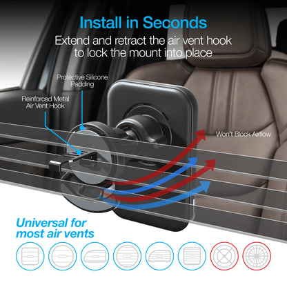 Maglock CAR 15W Magnetic Wireless Fast Charging Vent Mount with Qi2 Technology