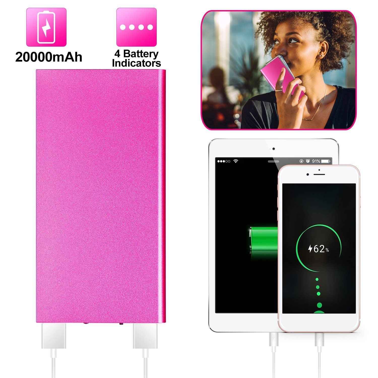 Power Up Your Life with the 20,000 mAh Ultra-Slim Dual USB Power Bank – Charge Anywhere, Anytime!