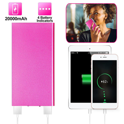 Power Up Your Life with the 20,000 mAh Ultra-Slim Dual USB Power Bank – Charge Anywhere, Anytime!