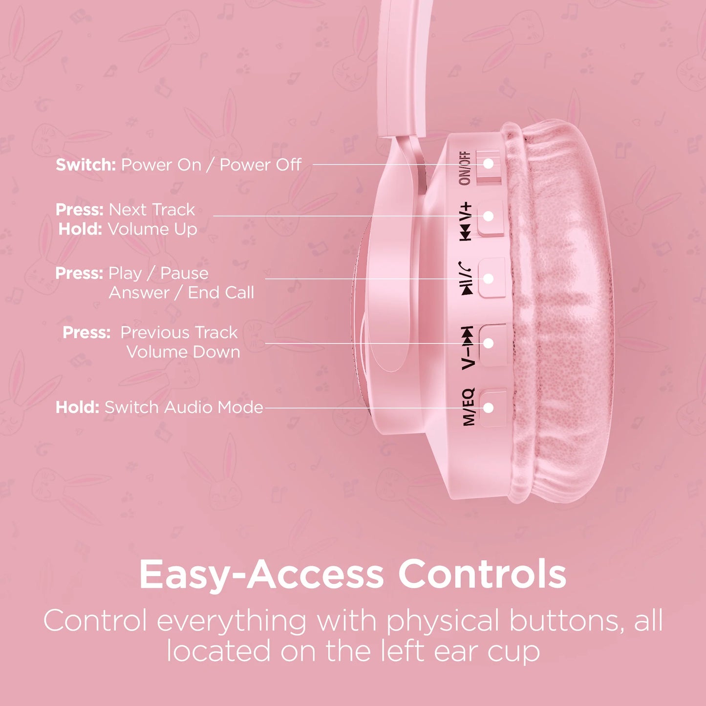 Bunny Tracks Wireless Illuminated Headphones