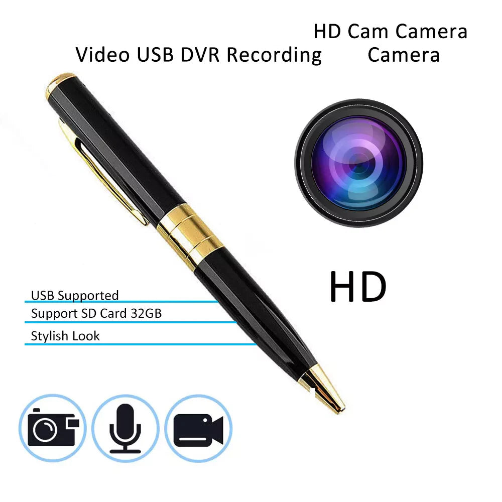 Miniature Pen Camera - 1080P HD Hidden Audio Video Recorder for Security Use