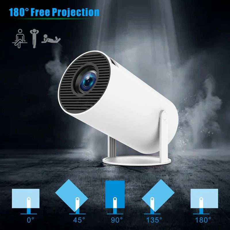 Portable Android WiFi Bluetooth-Compatible Projector with Remote Control