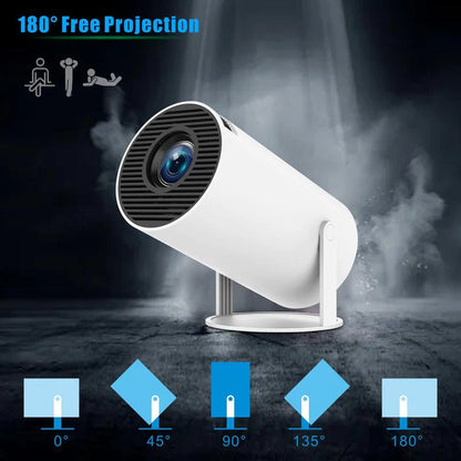 Portable Android WiFi Bluetooth-Compatible Projector with Remote Control