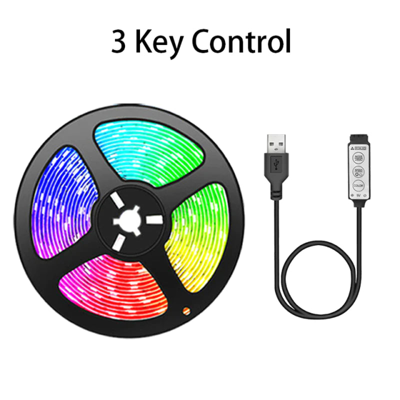 Bluetooth-Controlled RGB 5050 LED Strip Light - Flexible 5V USB Tape for TV Backlighting and Room Decoration